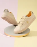 Women Round Toe Logo Beverly 2.0 Sneakers Beige