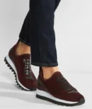 DKNY Womens Abbi Fabric Low Top Slip On Fashion Sneaker Burgundy