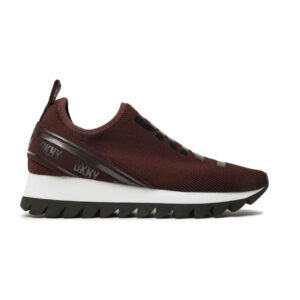 DKNY Womens Abbi Fabric Low Top Slip On Fashion Sneaker Burgundy