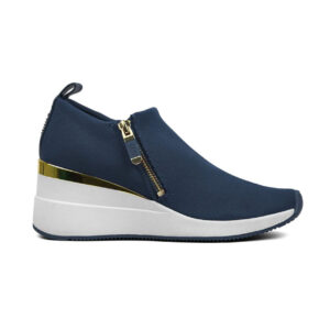 DKNY Womens Abbi Fabric Low Top Slip On Fashion Sneaker Navy