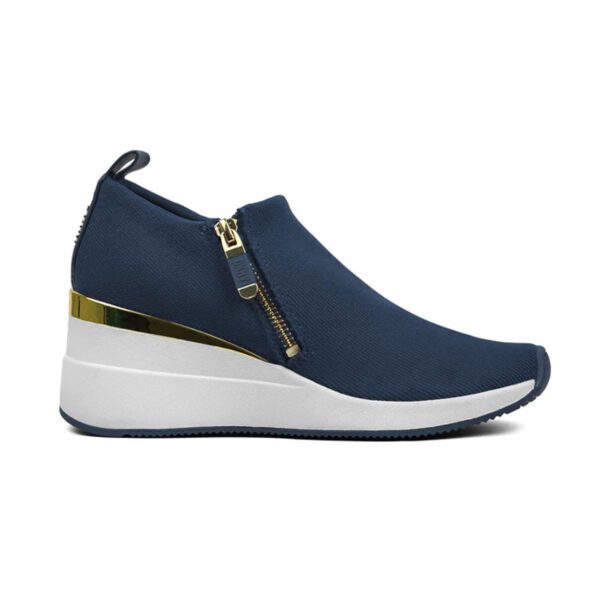 DKNY Womens Abbi Fabric Low Top Slip On Fashion Sneaker Navy